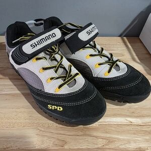 Shimano Mens Lace Up Cycling Shoe - Size 8.5 - Black and Yellow